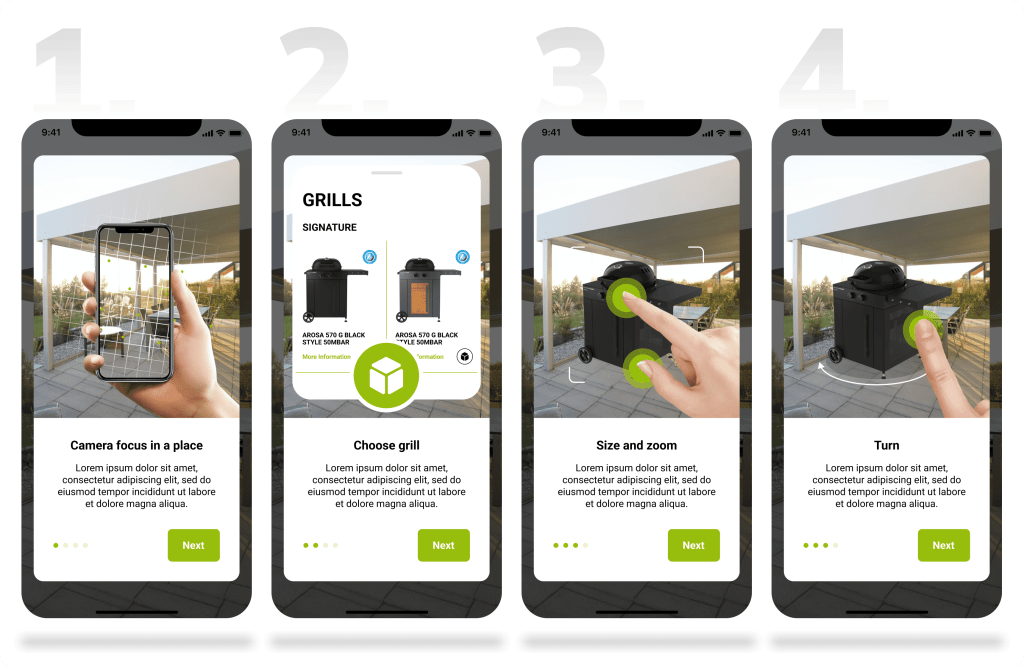 Core feature: place the grill in AR and validate size, color, and style